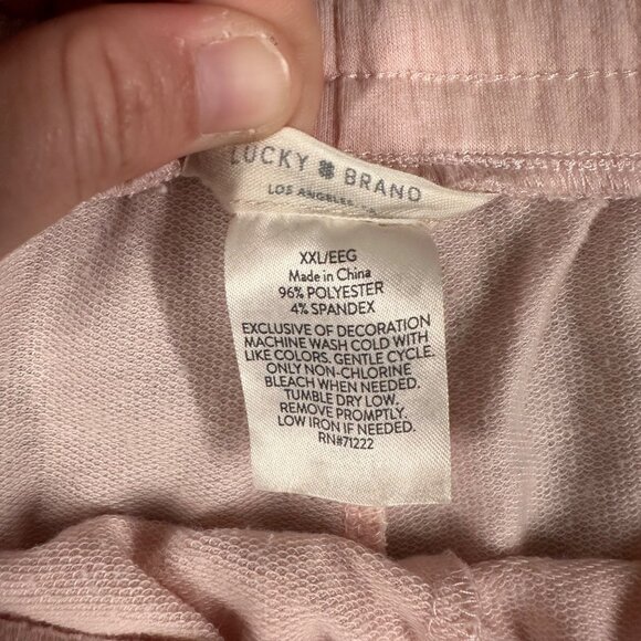 Lucky Brand Womens XXL Light Pink Pull On Lounge Shorts‎ Pockets Drawstring - Picture 6 of 7